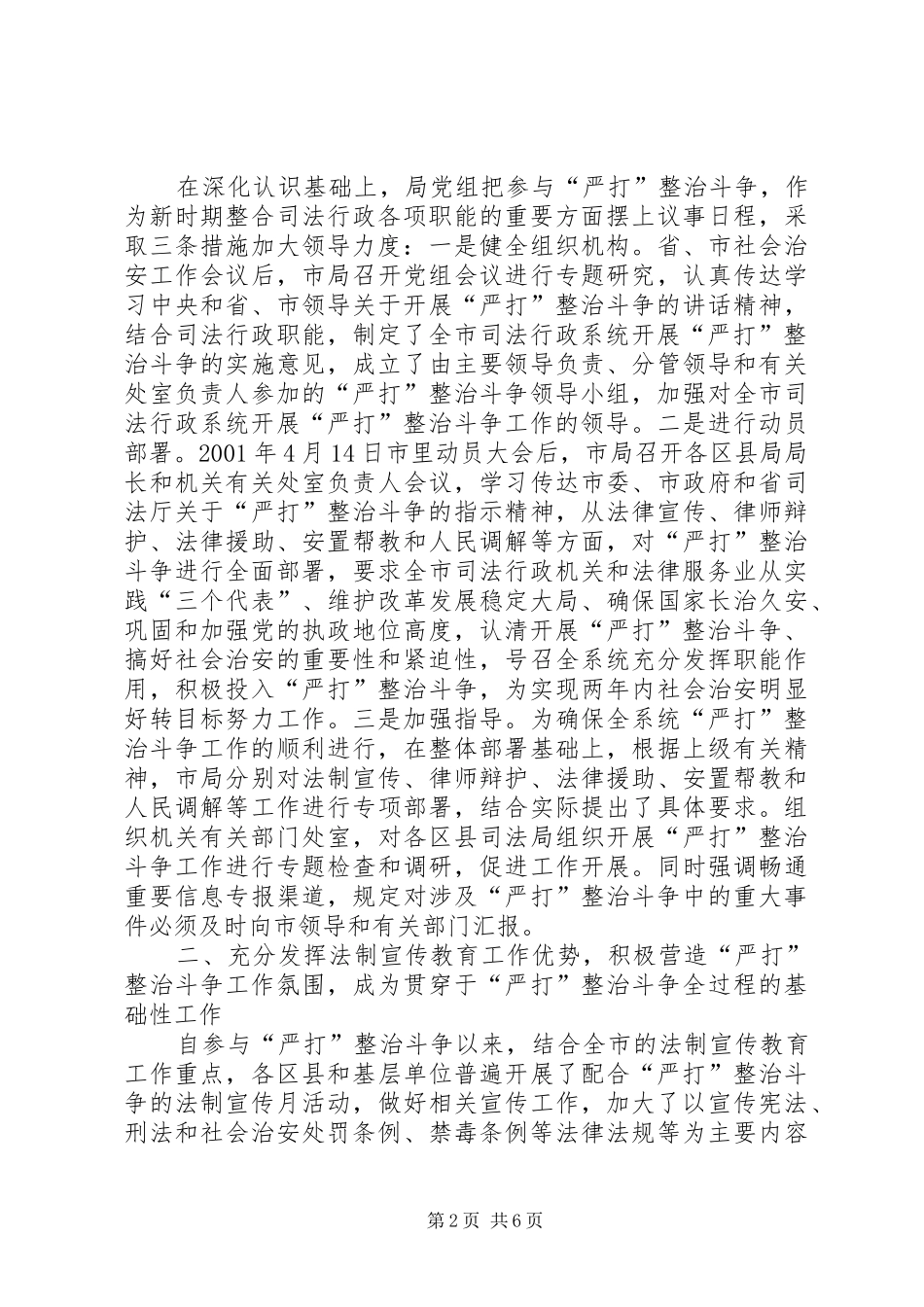 严打整治斗争工作总结_第2页