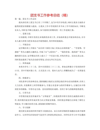 团支书工作参考总结（精） 