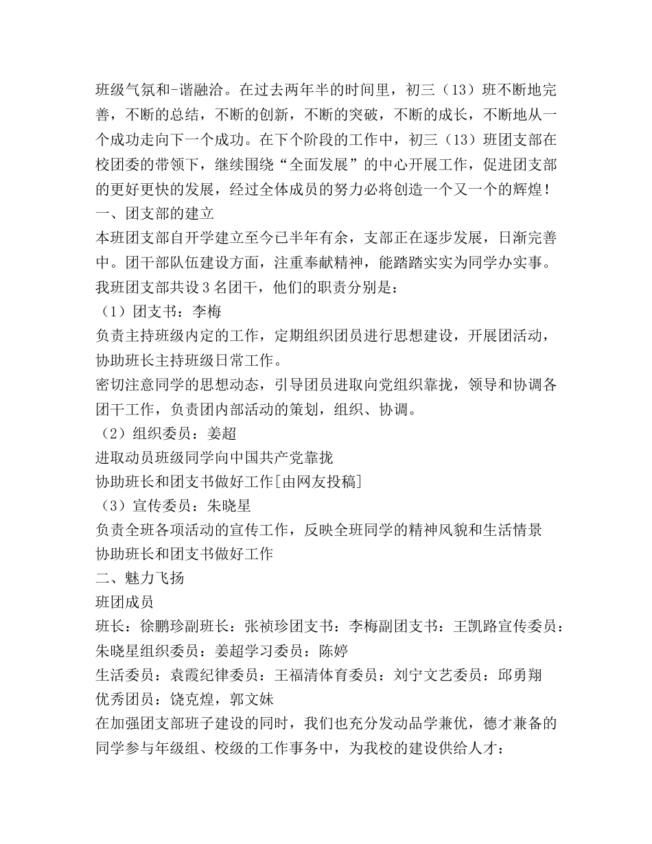 评选优秀团支部材料,优选12篇 _第3页