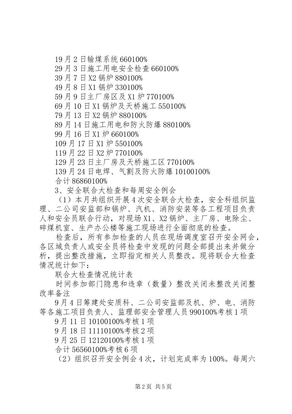七月份安全工作总结_第2页