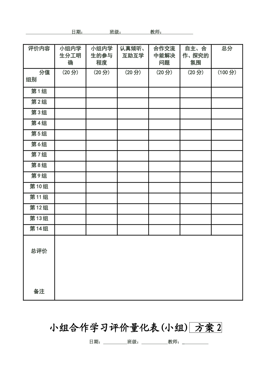 小组合作学习评价量化表_第3页
