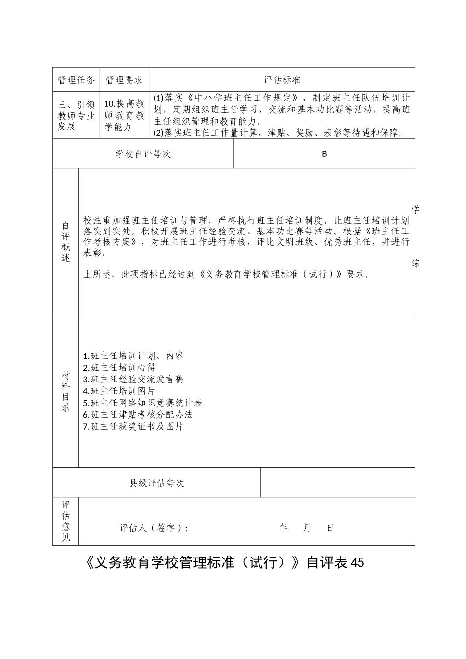义务教育学校管理标准自评表_第3页
