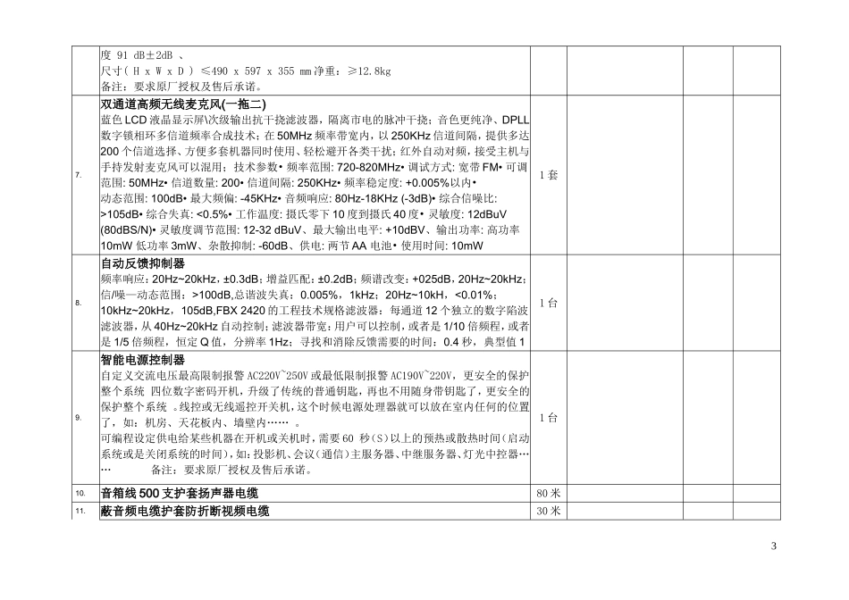 音响设备报价清单表_第3页