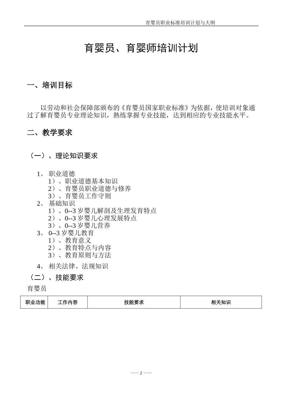 育婴师培训计划与大纲_第2页