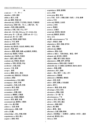新课标高考英语词汇表3500