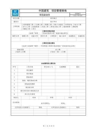 中建标准化管理表格word版doc