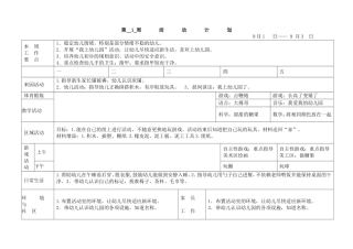 幼儿园小班周活动计划表