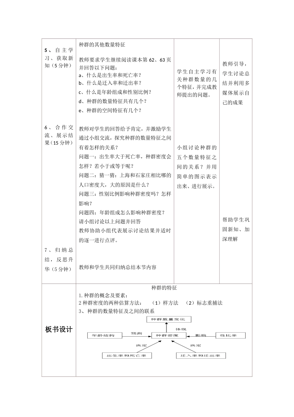 种群的特征的教学设计_第3页
