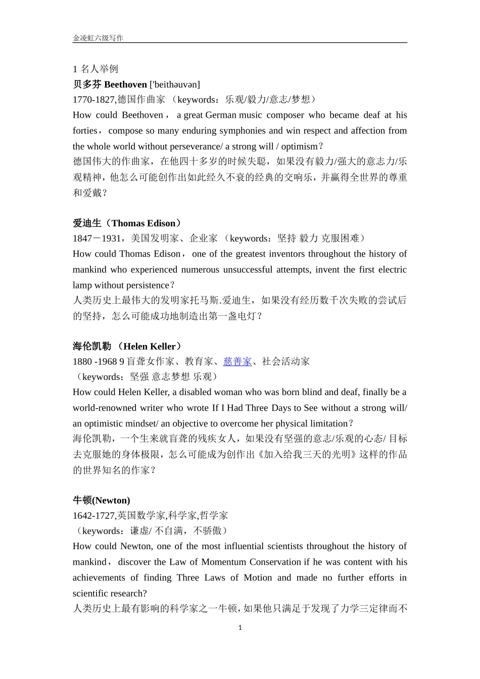 英文写作名人事迹素材_第1页