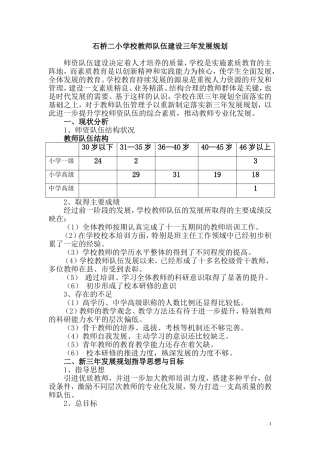 学校教师发展三年规划