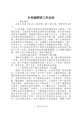 乡党建群团工作总结