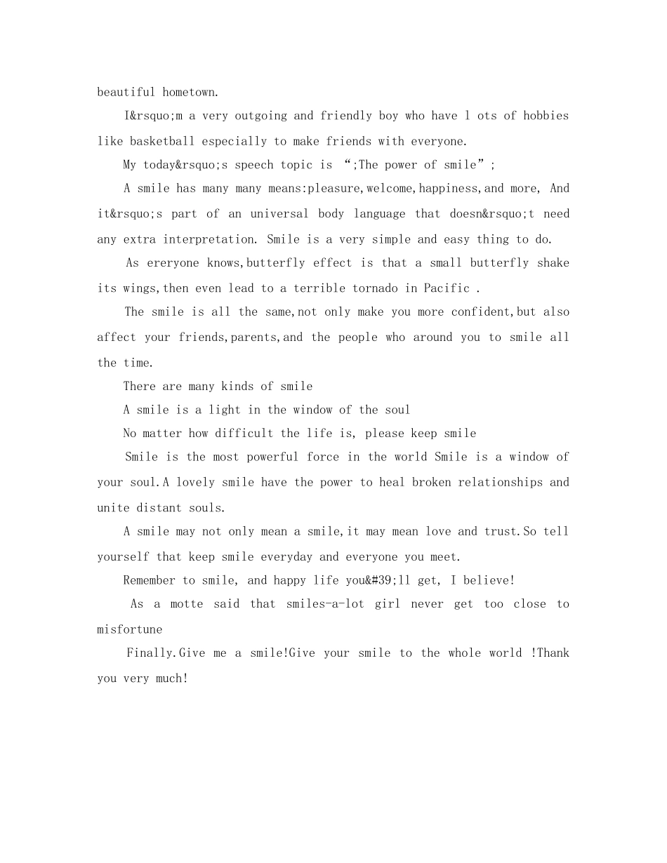 微笑的力量英语演讲稿范文 _第3页
