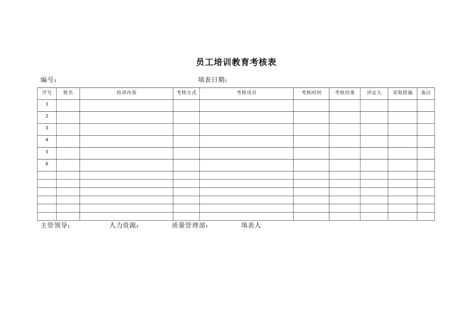 员工培训教育考核表_第3页
