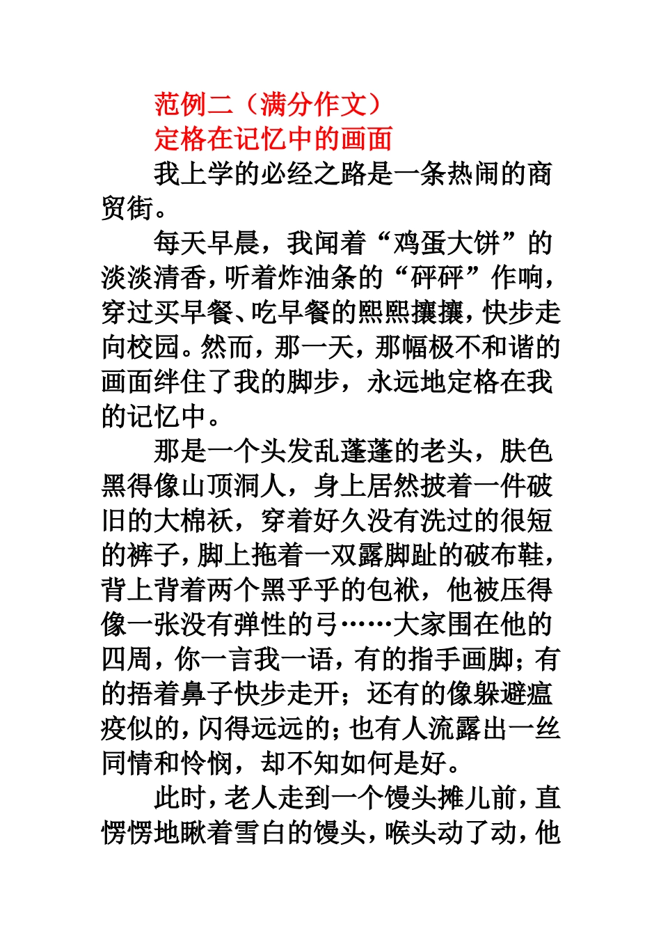 优秀作文《定格在记忆中的画面》_第3页