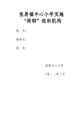 张易小学实施两纲工作计划