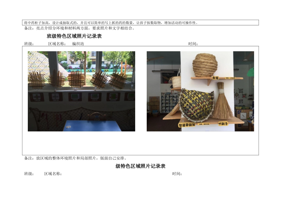 幼儿园班级特色区域环境创设记录表_第3页