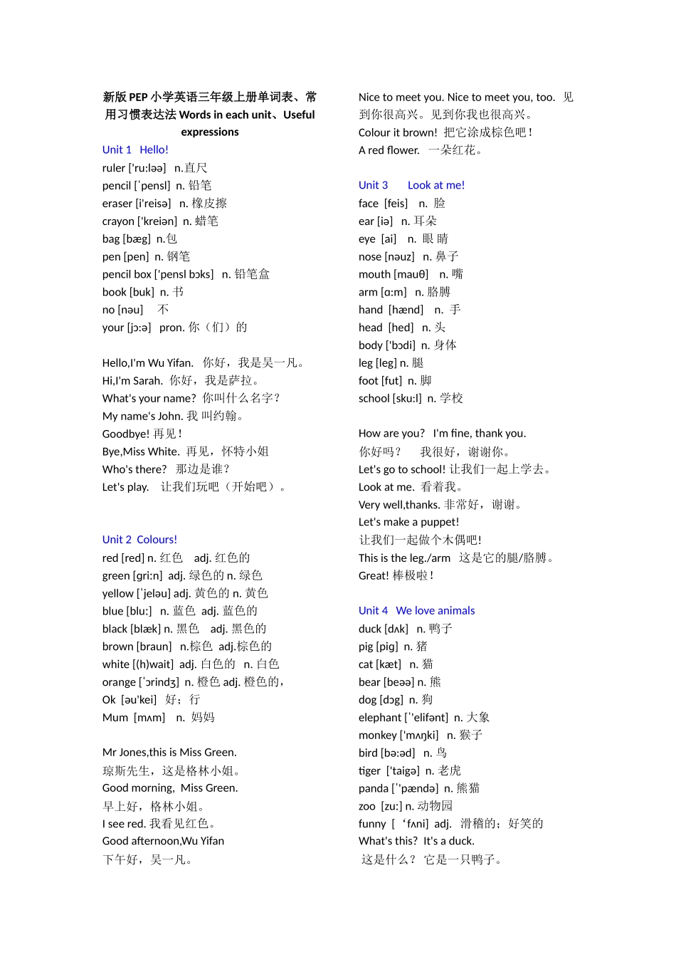 小学英语单词一览表_第1页