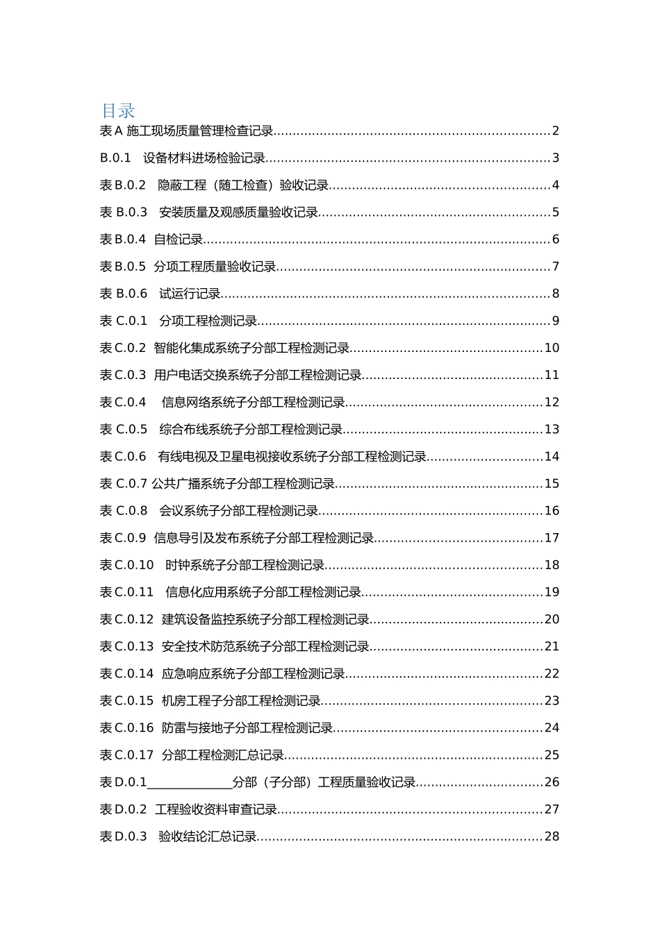 智能建筑工程质量验收规范GB50339-2013表格_第1页