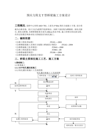 预应力简支T型桥梁施工方案设计-1