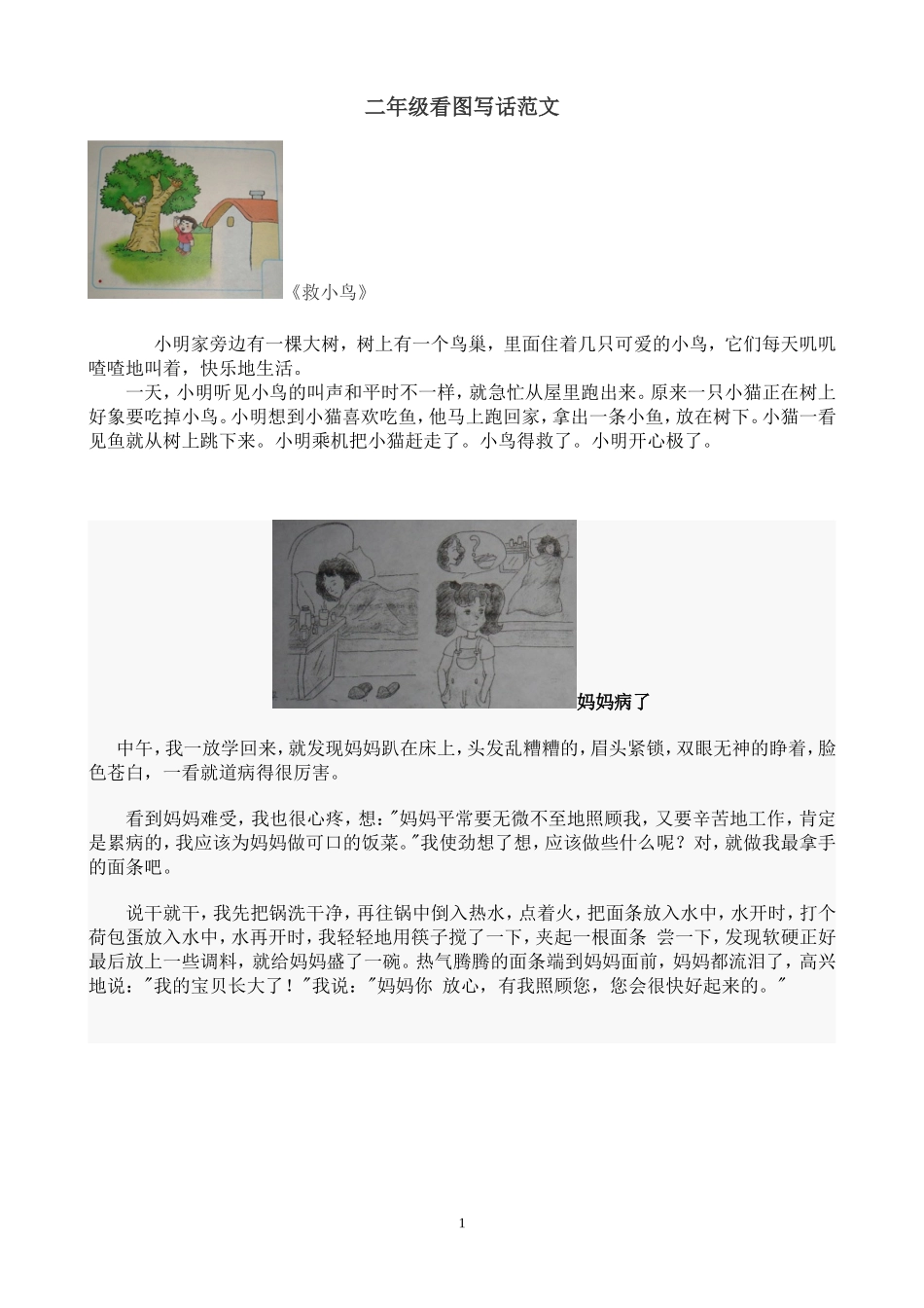 小学二年级看图写话范文大全_第1页