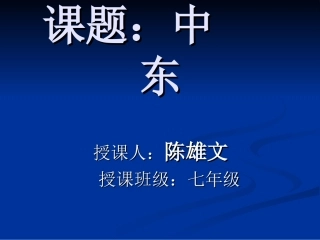 课题：中东地区