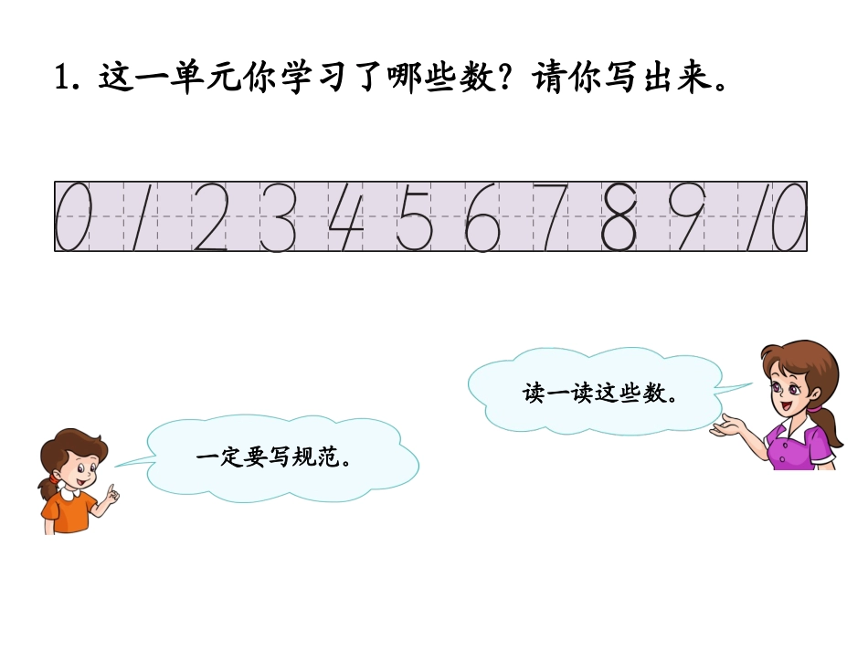 一年级上册6～10的认识和加减法《整理和复习》课件(1)_第2页
