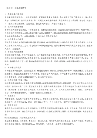 最新水浒传概要概括缩写