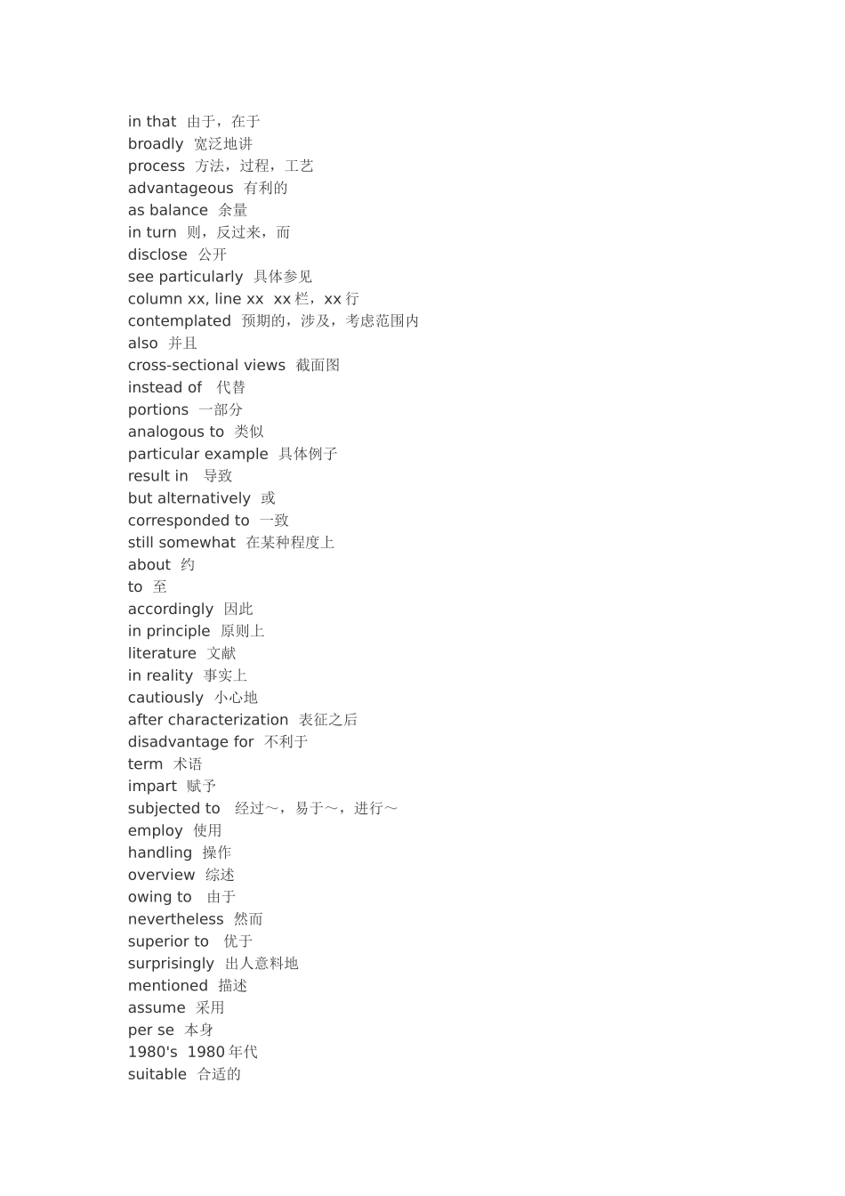 专利审查协作中心笔试重点词汇(仅供参考)_第1页
