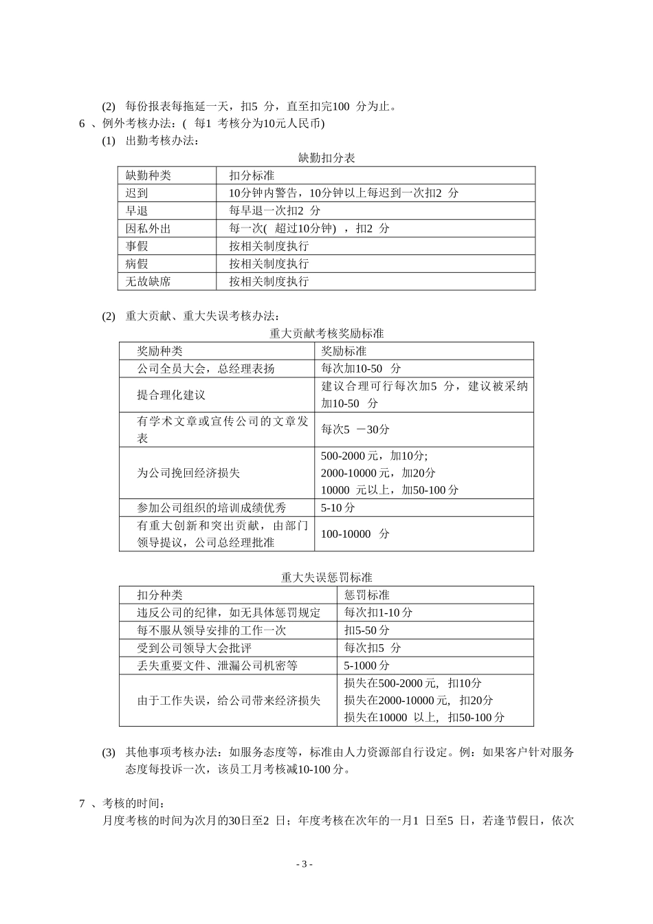 中小型企业绩效考核制度及方案(实例)_第3页