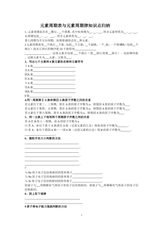 元素周期表与元素周期律知识点归纳(精华版)