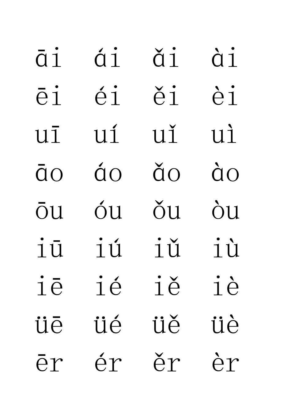 韵母带声调的拼音表_第2页