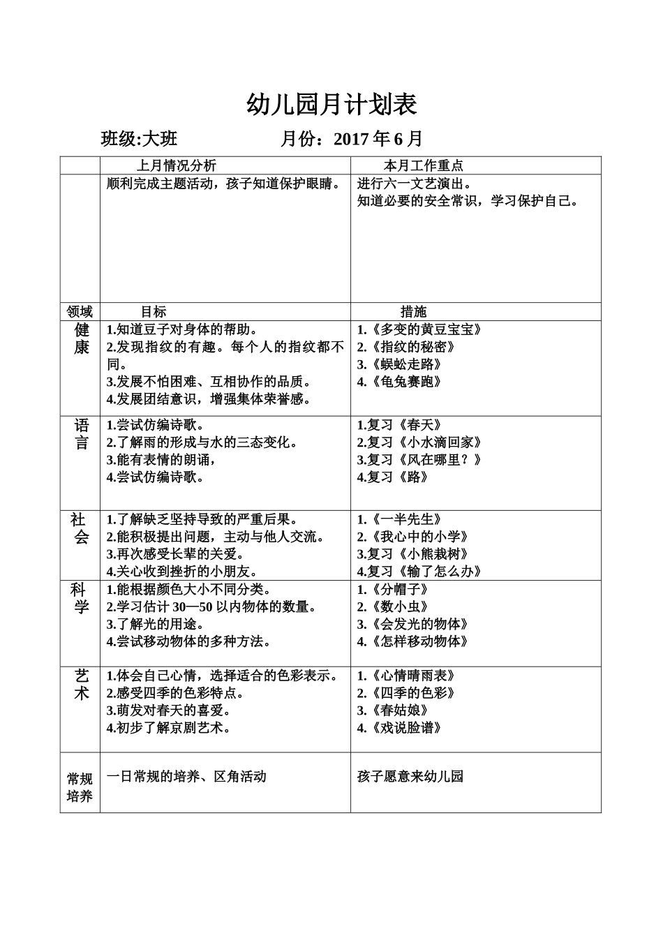 幼儿园-月计划表_第1页