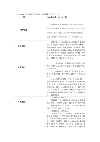 学校血防健康教育计划