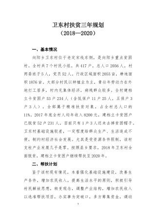 驻村工作队扶贫工作(2018-2010)三年规划