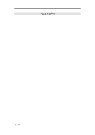 中西方历史年表