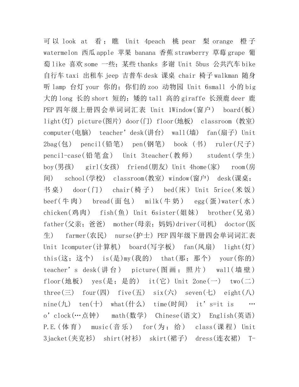 小学英语单词、句子总汇(1) _第2页