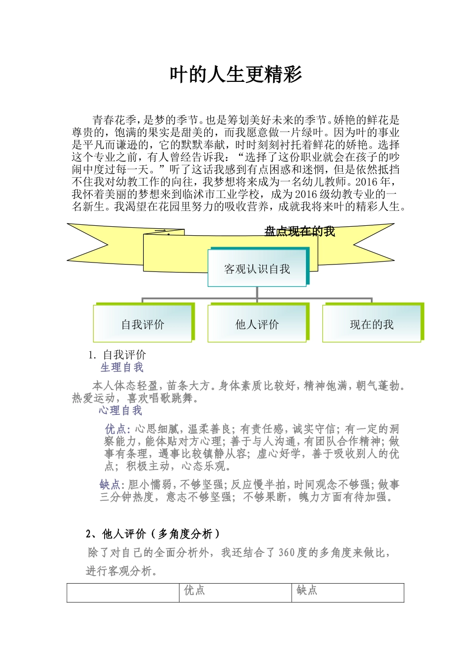 幼教职业生涯规划——未来的人生更精彩_第1页