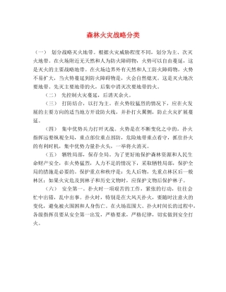 森林火灾战略分类 