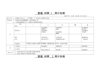 幼儿园上学期中班周计划