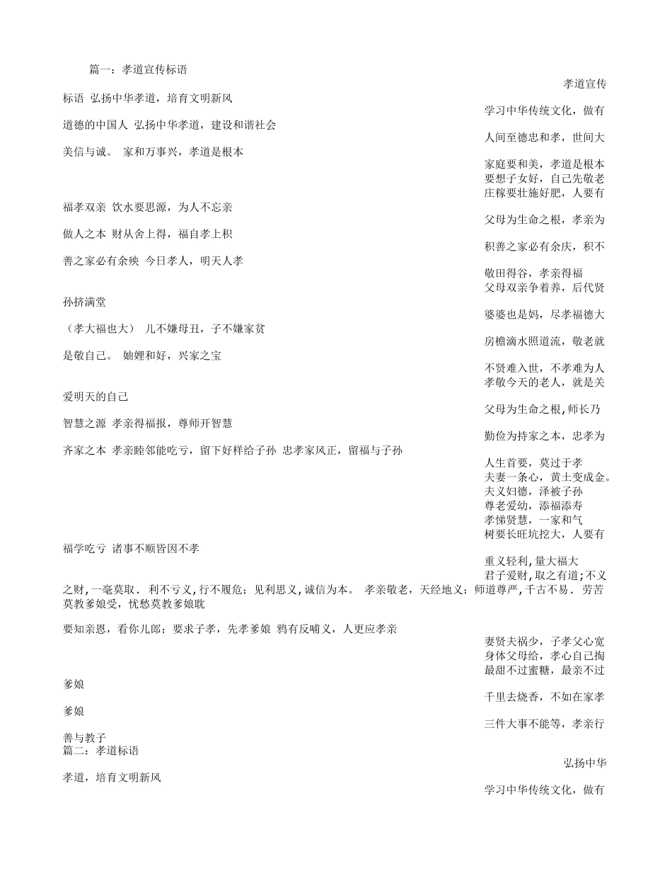 有关孝道的宣传标语_第1页