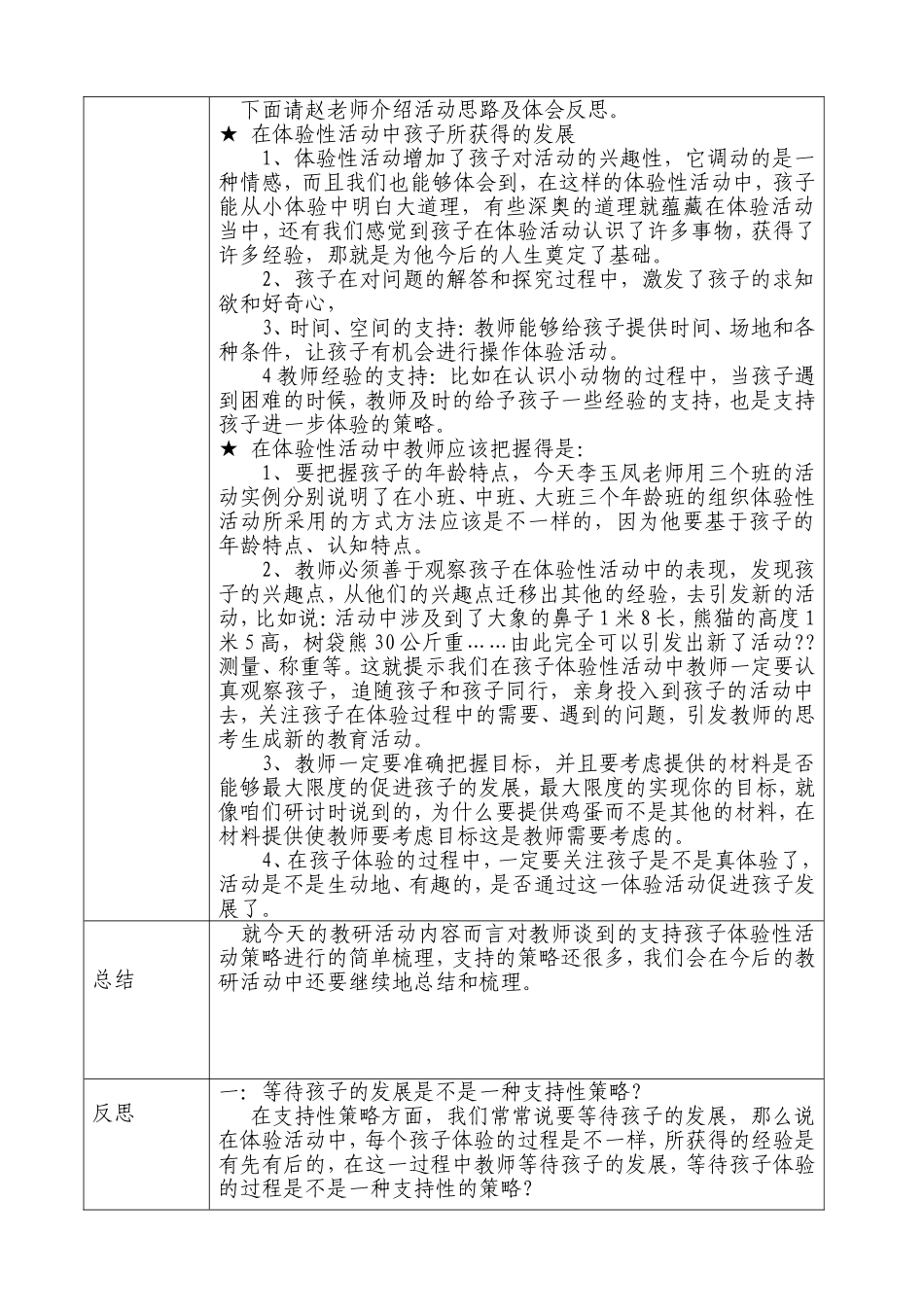 小博士幼儿园教研活动9记录表_第3页