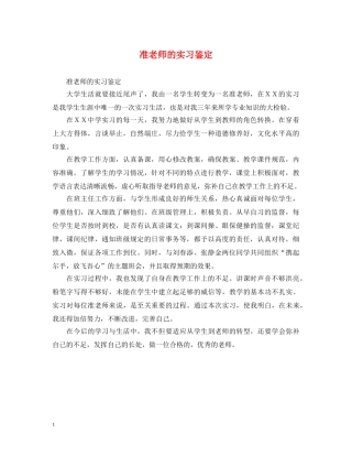 准老师的实习鉴定 