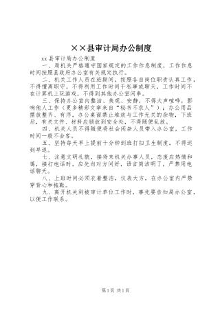 ××县审计局办公制度