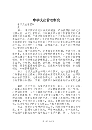 中学支出管理制度