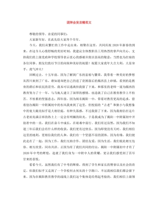团拜会发言稿范文 