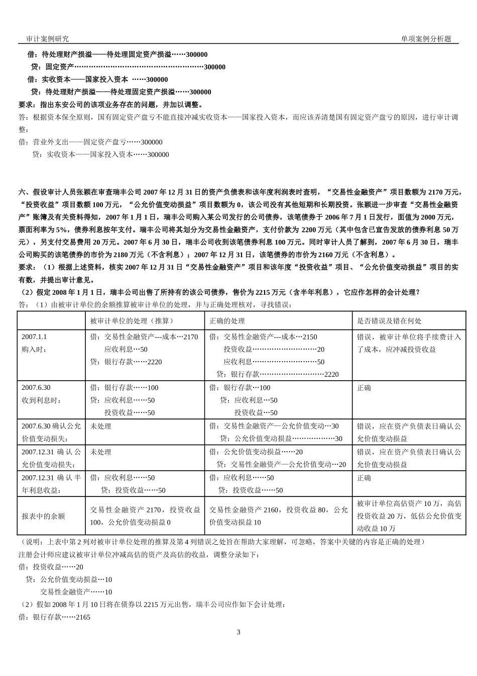 审计案例研究-单项案例分析题_第3页