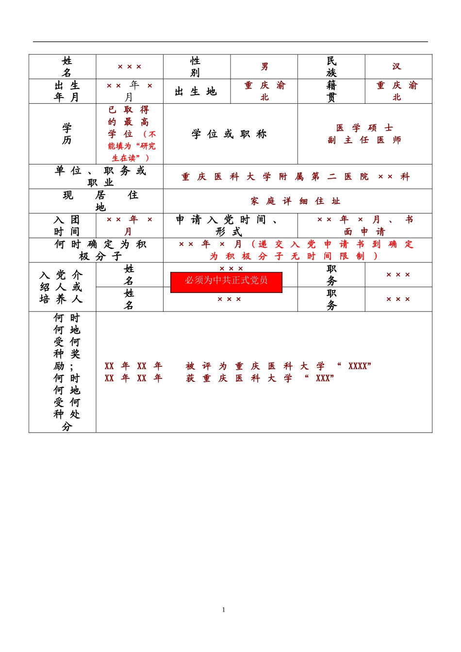 入党积极分子考察登记簿(填写范例)_第3页