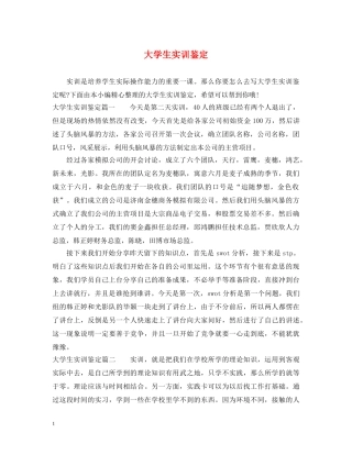 大学生实训鉴定 