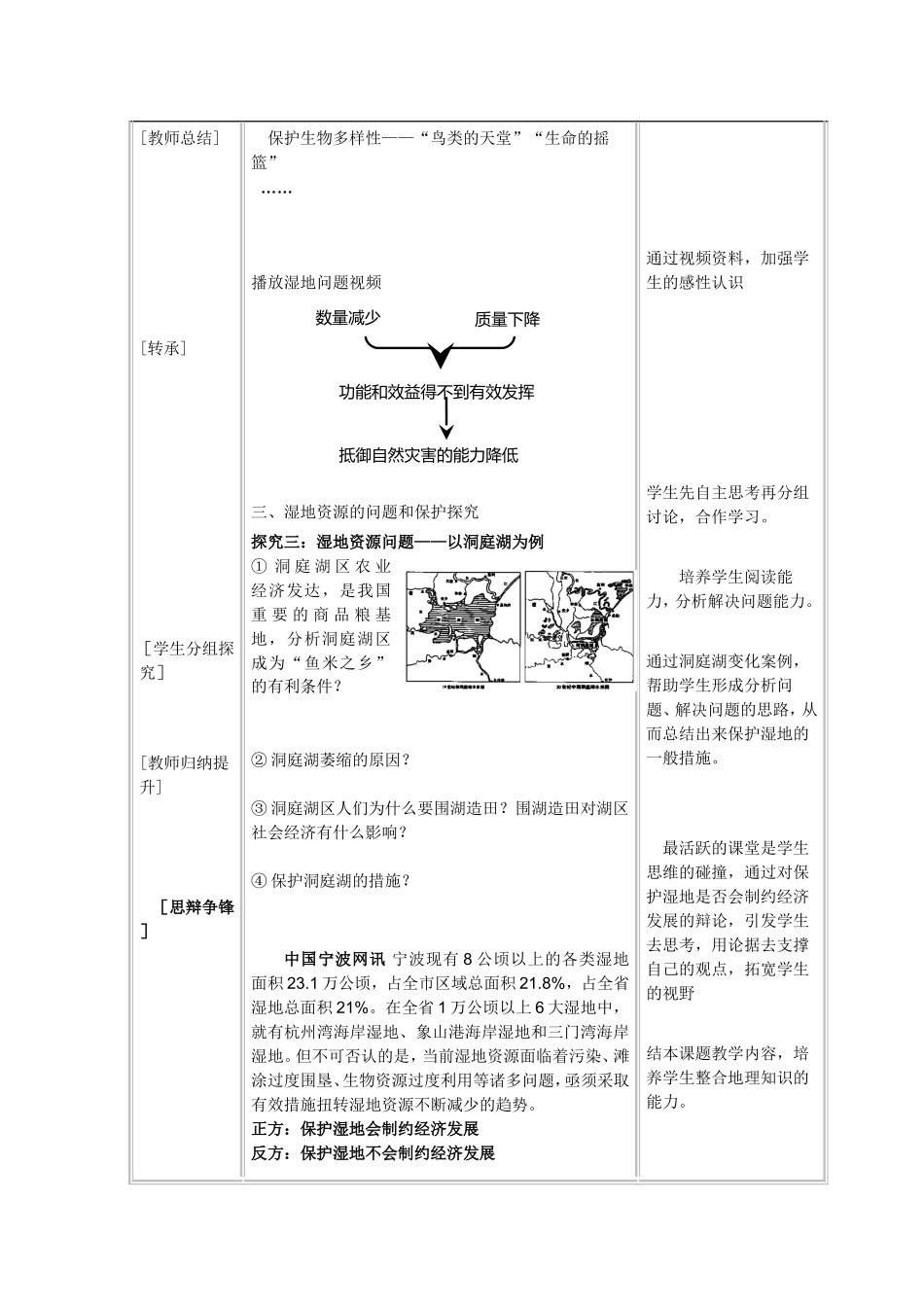 湿地资源的开发与保护教学设计_第3页