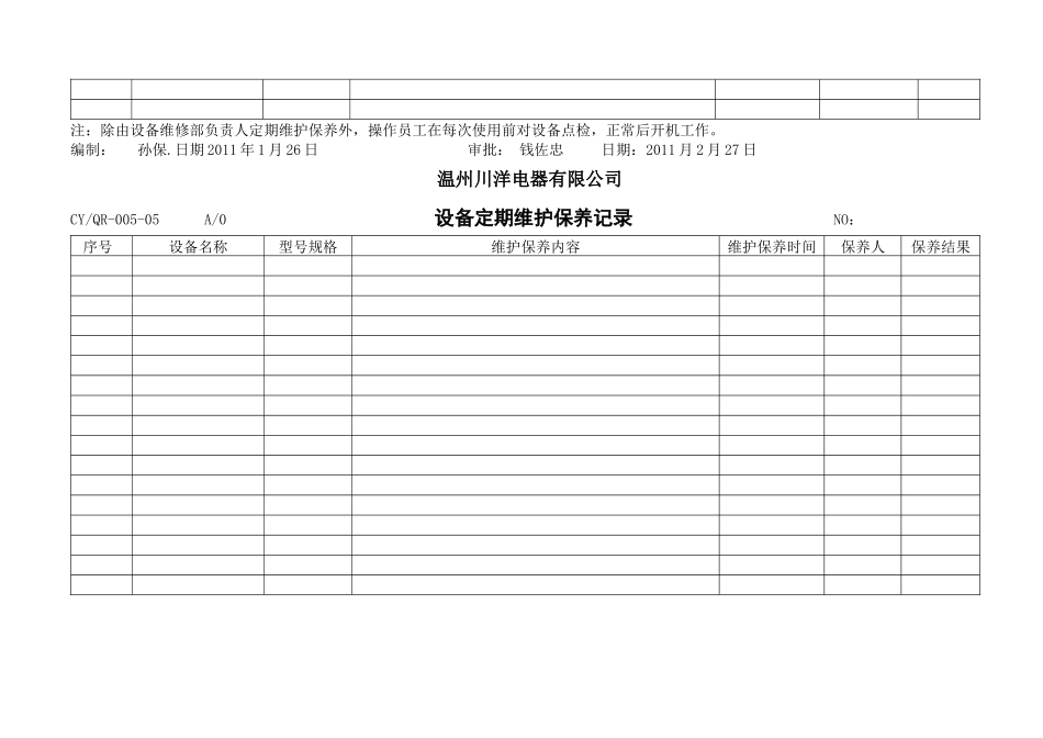 设备定期维护保养记录表_第3页